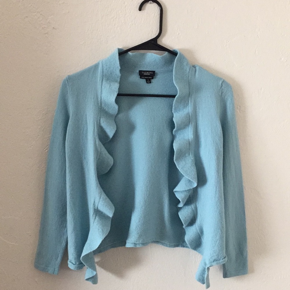TALBOTS merino wool open sweater cardigan size s